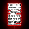 Battle Of Wits A Sarcastic And Funny William Shakespeare Quote Design RGB Neon Sign - Image 2