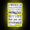 Battle Of Wits A Sarcastic And Funny William Shakespeare Quote Design RGB Neon Sign - Image 5