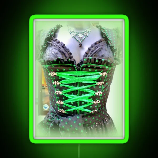 Bavarian Dirndl Detail RGB Neon Sign