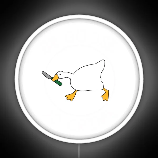 Be Do Crime Untitled Goose Art Game White RGB Neon Sign
