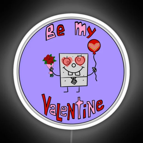 Be My Valentine Doodle RGB Neon Sign