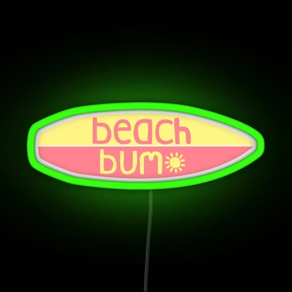 Beach Bum Pink Yellow RGB Neon Sign