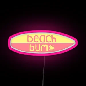 Beach Bum Pink Yellow RGB Neon Sign