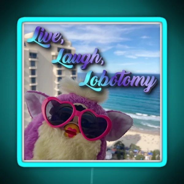 Beach Furby Live Laugh RGB Neon Sign