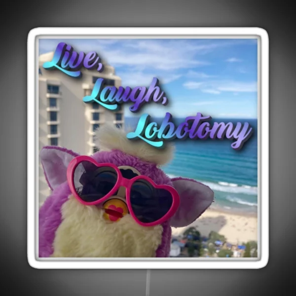 Beach Furby Live Laugh RGB Neon Sign