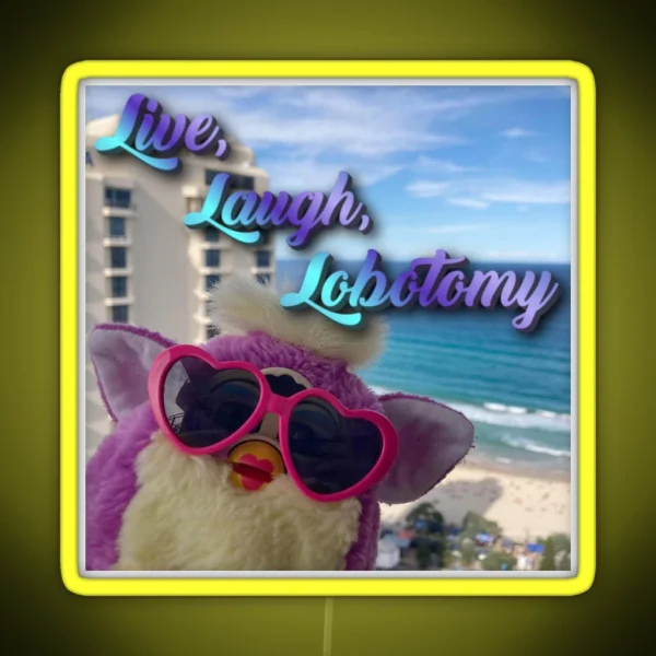 Beach Furby Live Laugh RGB Neon Sign