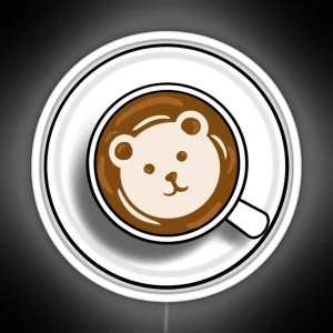 Bear Latte Art RGB Neon Sign