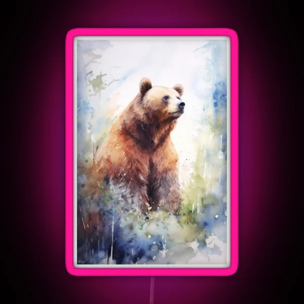 Bear Portrait I John Ruskin RGB Neon Sign