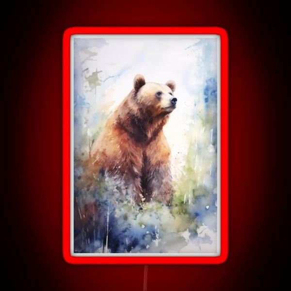 Bear Portrait I John Ruskin RGB Neon Sign