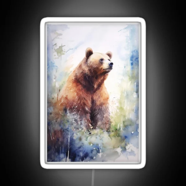 Bear Portrait I John Ruskin RGB Neon Sign