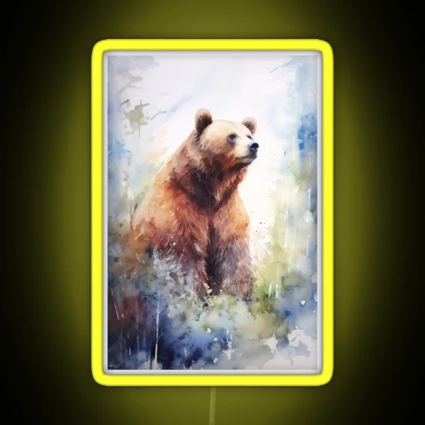 Bear Portrait I John Ruskin RGB Neon Sign