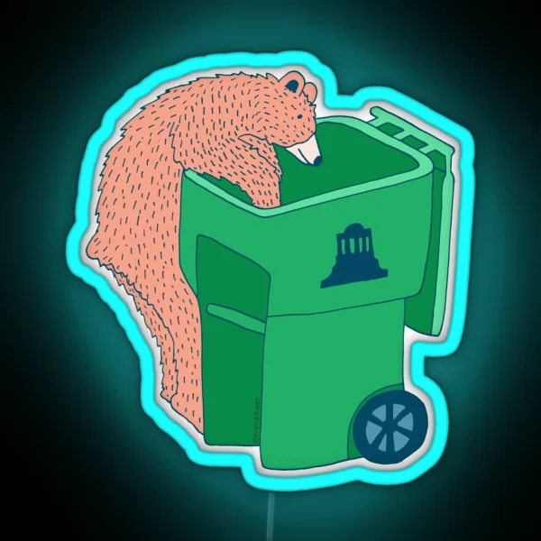 Bear Trash RGB Neon Sign