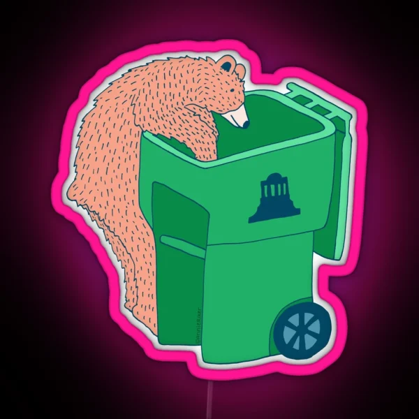 Bear Trash RGB Neon Sign