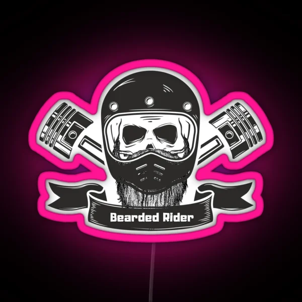 Bearded Rider RGB Neon Sign