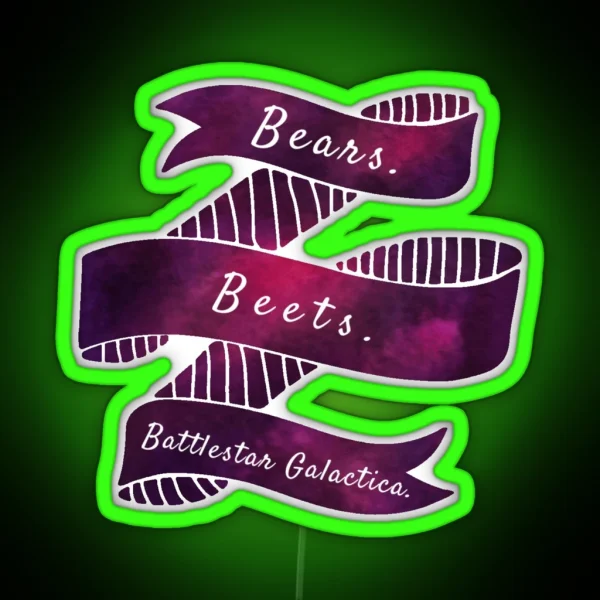 Bears Beets Battlestar Galactica RGB Neon Sign