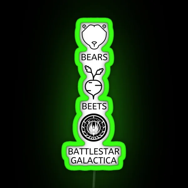 Bears Beets Battlestar Galactica The Office RGB Neon Sign