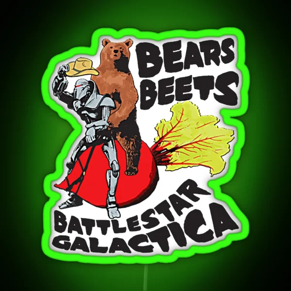 Bears Beets Battlestar Galactica The Office RGB Neon Sign