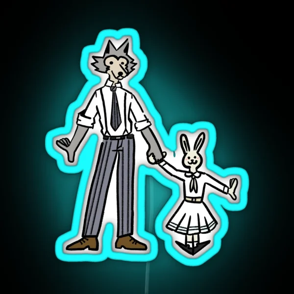 Beastars Haru And Legosi RGB Neon Sign