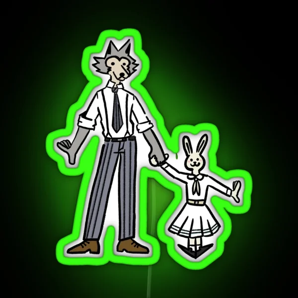 Beastars Haru And Legosi RGB Neon Sign