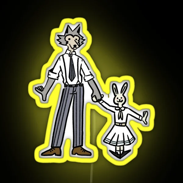 Beastars Haru And Legosi RGB Neon Sign