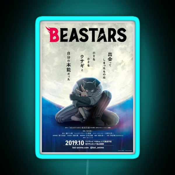 Beastars Poster Movie Anime Manga Cover Art RGB Neon Sign