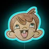 Beautiful Blue Eyed Big Eared Kid RGB Neon Sign - Image 3