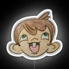 Beautiful Blue Eyed Big Eared Kid RGB Neon Sign