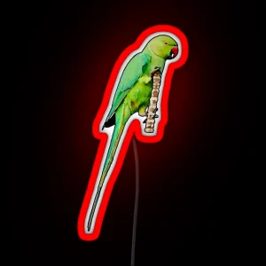 Beautiful Green Indian Ringneck RGB Neon Sign