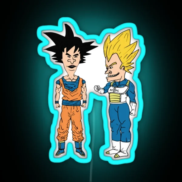 Beavis And Butthead X Dragon Ball And Son Goku RGB Neon Sign