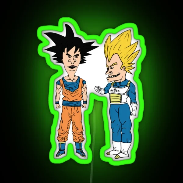 Beavis And Butthead X Dragon Ball And Son Goku RGB Neon Sign