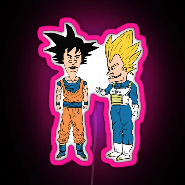 Beavis And Butthead X Dragon Ball And Son Goku RGB Neon Sign