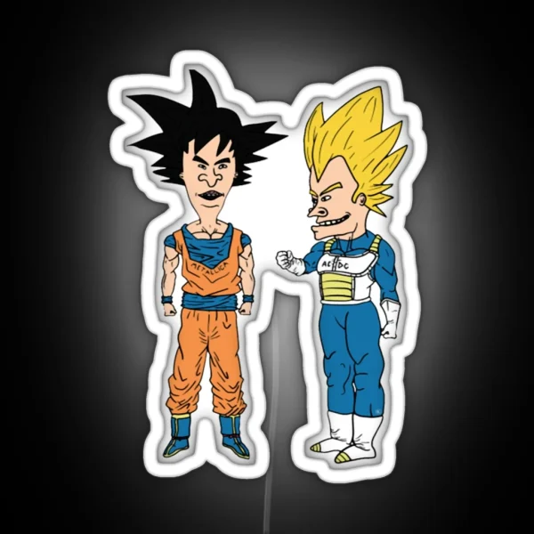 Beavis And Butthead X Dragon Ball And Son Goku RGB Neon Sign