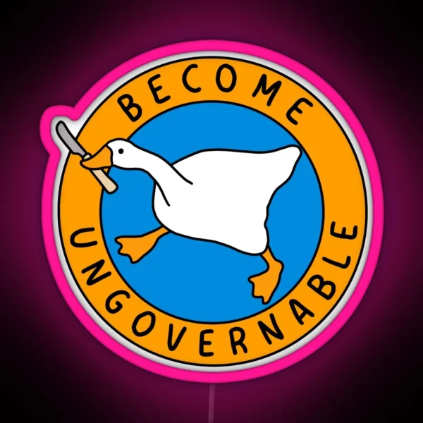 Become Ungovernable Goose I Blue And Orange RGB Neon Sign