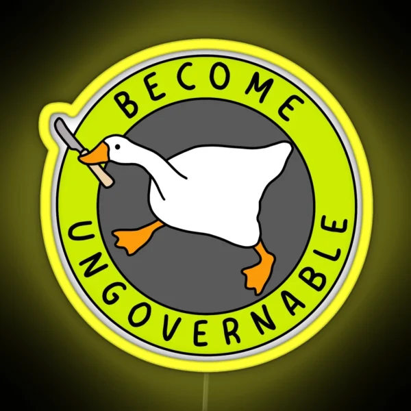 Become Ungovernable Goose I Green And Gray RGB Neon Sign