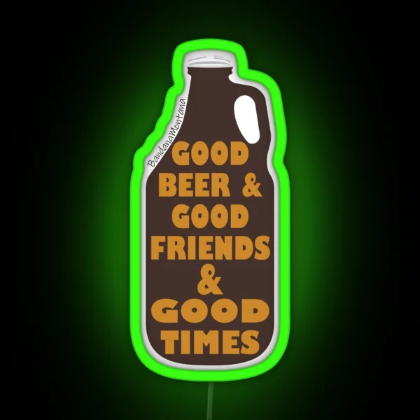 Beer Growler And RGB Neon Sign