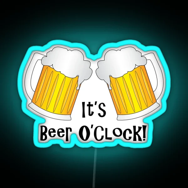Beer O Clock Funny Oktoberfest Quote RGB Neon Sign