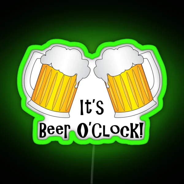 Beer O Clock Funny Oktoberfest Quote RGB Neon Sign