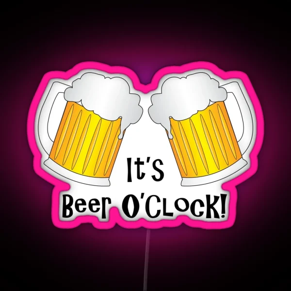 Beer O Clock Funny Oktoberfest Quote RGB Neon Sign