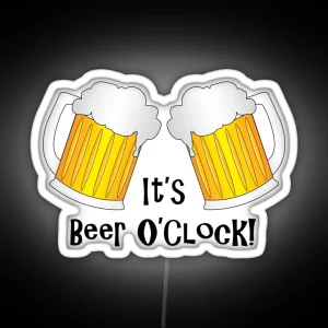 Beer O Clock Funny Oktoberfest Quote RGB Neon Sign