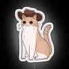 Beige Cowboy Cat RGB Neon Sign
