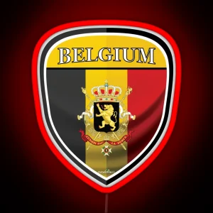 BELGIUM Belgique Belgian Shield Led RGB Neon Sign