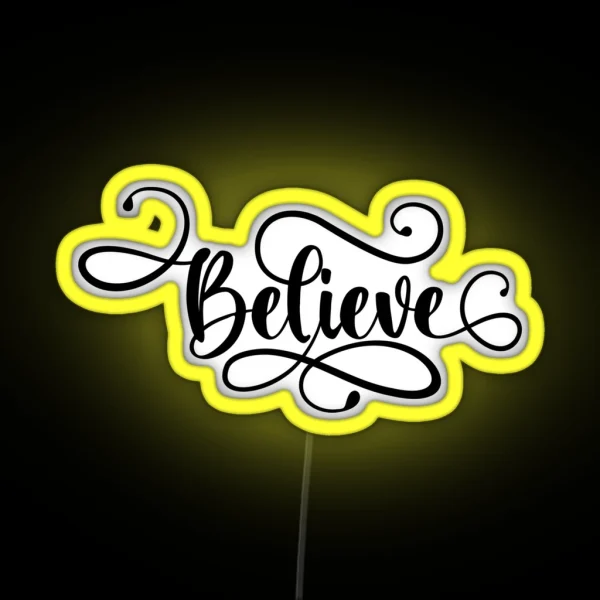 Believe Believe In Christmas Christmas Xmas Believe RGB Neon Sign