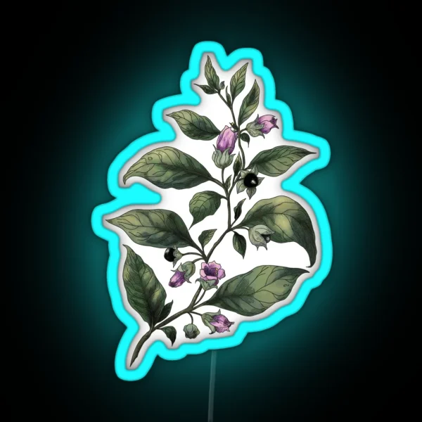 Belladonna Deadly Nightshade Magical Herbs RGB Neon Sign