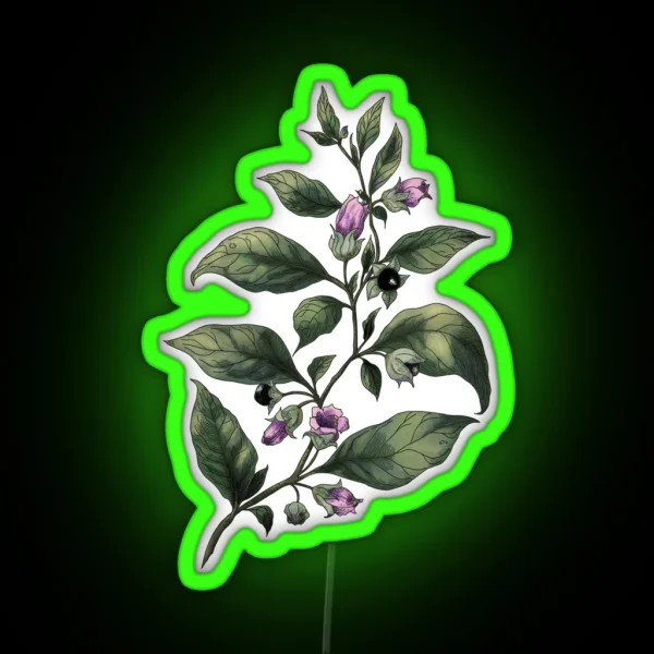 Belladonna Deadly Nightshade Magical Herbs RGB Neon Sign