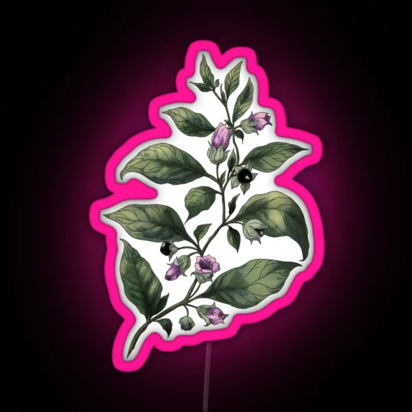 Belladonna Deadly Nightshade Magical Herbs RGB Neon Sign