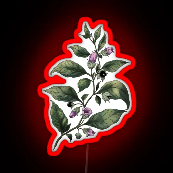 Belladonna Deadly Nightshade Magical Herbs RGB Neon Sign