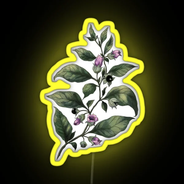 Belladonna Deadly Nightshade Magical Herbs RGB Neon Sign