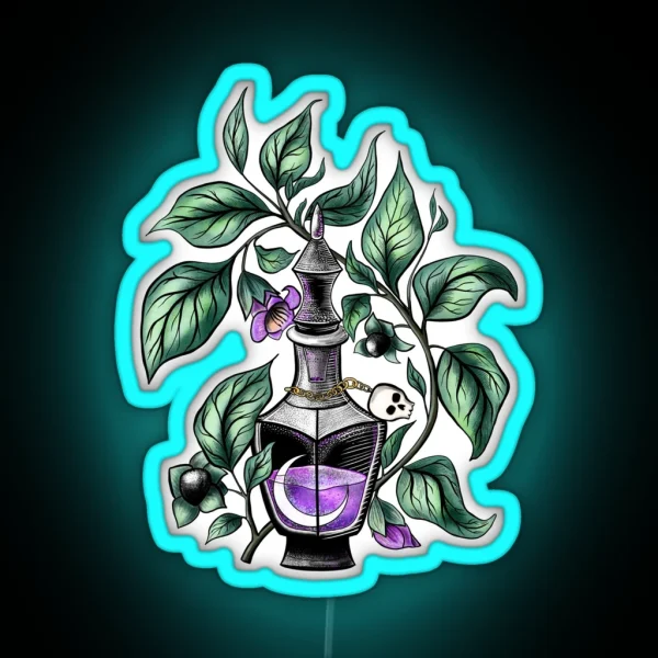 Belladonna Deadly Nightshade Magical Herbs RGB Neon Sign