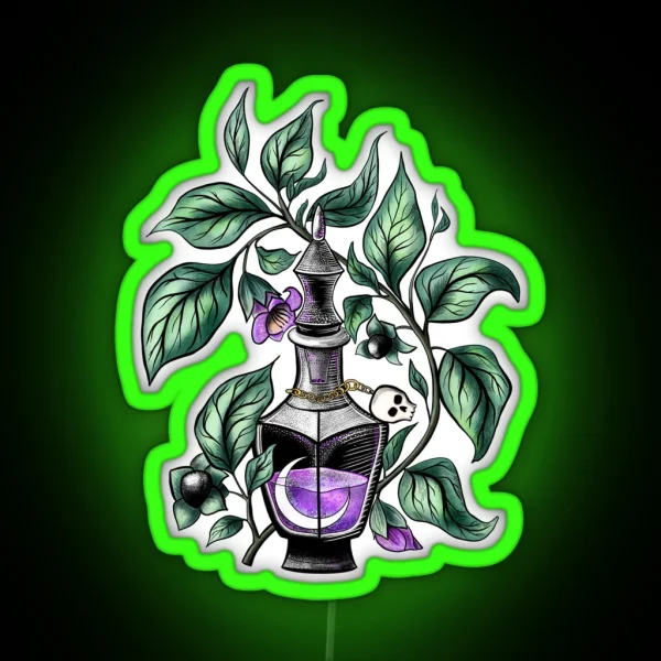 Belladonna Deadly Nightshade Magical Herbs RGB Neon Sign