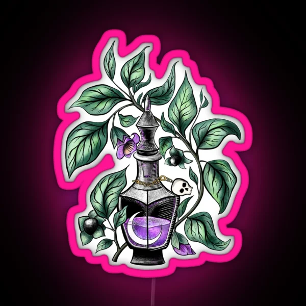 Belladonna Deadly Nightshade Magical Herbs RGB Neon Sign